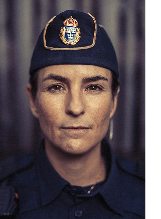 A portrait of a female police officer