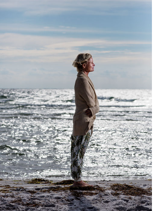 A woman by the beach